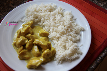 Pollo al curry con riso basmati