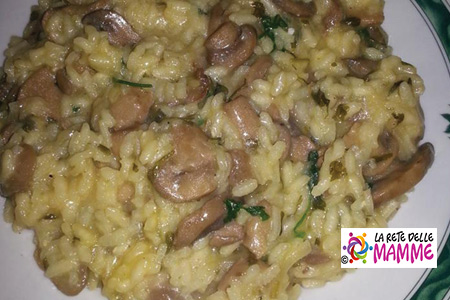 Risotto con i funghi champignon