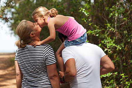 famiglia al mare